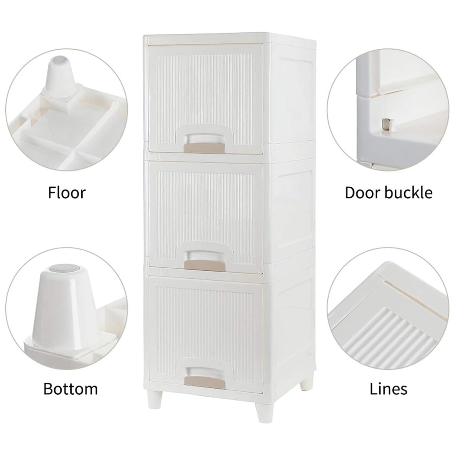 Multipurpose Storage Cabinet Storage Solutions Plastic Drawers  Multi Layer Wardrobe Storage Drawers  Foldable Multipurpose Drawer Units For Kitchen Bathroom Bedroom Cloth (3layer)