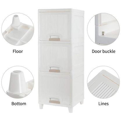 Multipurpose Storage Cabinet Storage Solutions Plastic Drawers  Multi Layer Wardrobe Storage Drawers  Foldable Multipurpose Drawer Units For Kitchen Bathroom Bedroom Cloth (3layer)