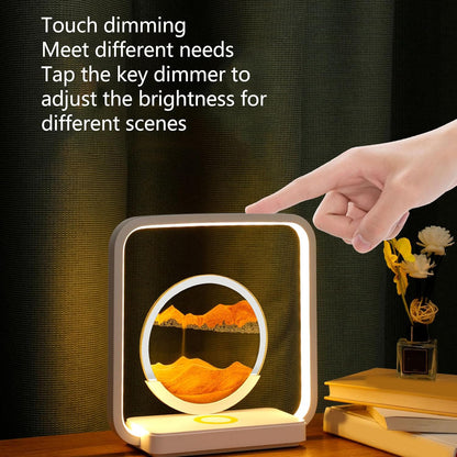 3-D Wireless Charging + LED Light + Quicksand Painting Lamp for Bedroom