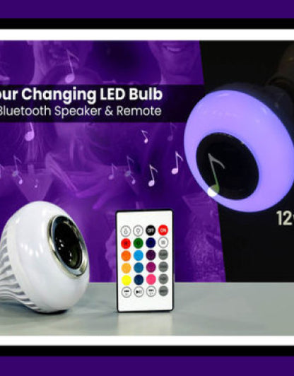 Colour Changing LED Bulb with Bluetooth Speaker & Remote