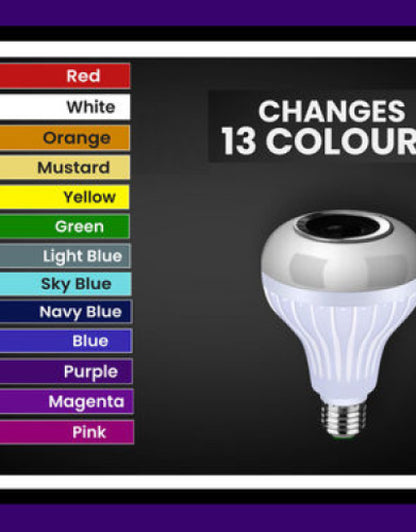 Colour Changing LED Bulb with Bluetooth Speaker & Remote