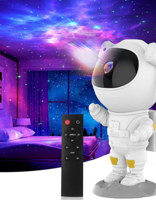 Tech Trends Star Galaxy Astronaut Projector Night Light LED Lamp for Bedroom with 360° Adjustable Timer and Remote Control